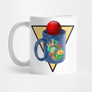 Flower mug and yellow triangle Mug